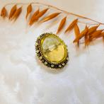 Gouden broche met Heliodoor | Antiek (vintage gouden hanger), Sieraden, Tassen en Uiterlijk, Ophalen of Verzenden, Gebruikt, Goud