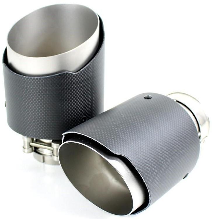 Enkel carbon sierstuk rond schuin aflopend, Auto-onderdelen, Overige Auto-onderdelen, Ophalen of Verzenden