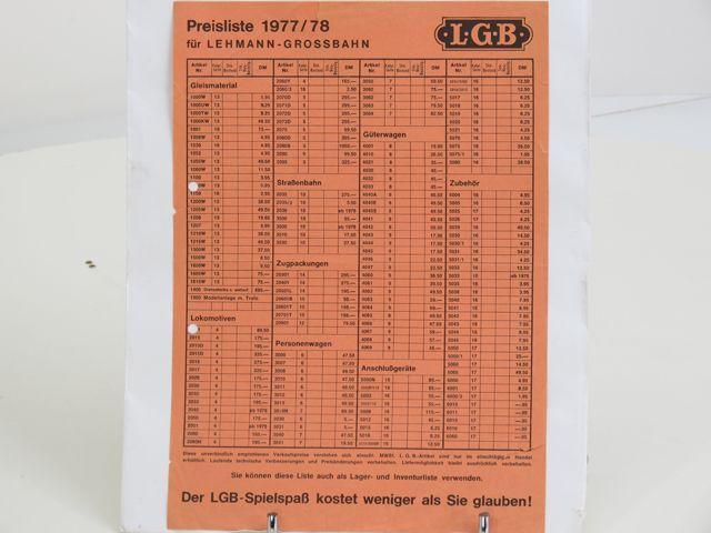 LGB Info blad #94 Preisliste 1977/78 (LGB Info bladen), Verzamelen, Spoorwegen en Tramwegen, Overige typen, Gebruikt, Ophalen of Verzenden