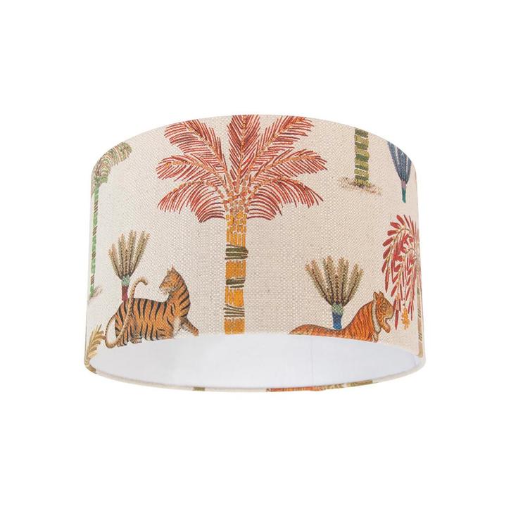 Stoffen lampenkap multicolor met dierenprint 35/35/20, Huis en Inrichting, Lampen | Lampenkappen, Nieuw, Rond, Verzenden