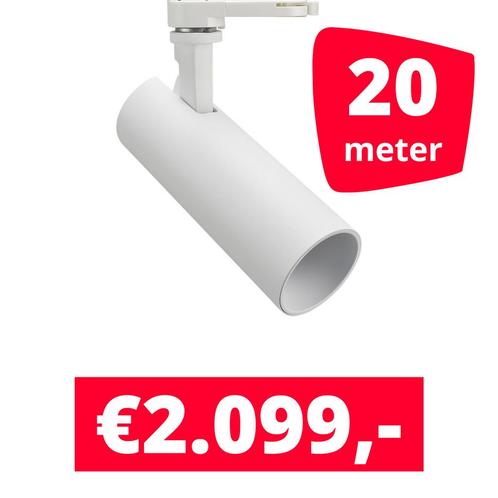 LED Railverlichting Meteora Wit 20 spots + 20M rails, Zakelijke goederen, Kantoor en Winkelinrichting | Winkel en Inventaris