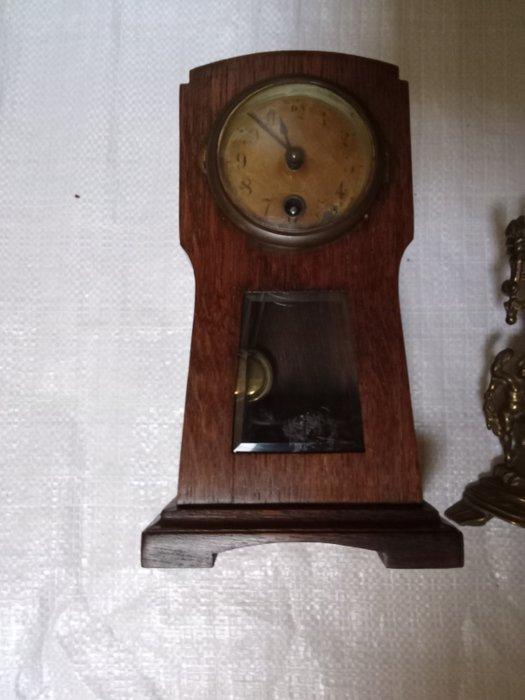 Klok (3) - arts and crafts - Hout, Messing - 1900-2000, Antiek en Kunst, Antiek | Klokken