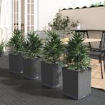 vidaXL Plantenbakken 4 st 30x30x37 cm polypropeen zwart, Tuin en Terras, Bloembakken en Plantenbakken, Kunststof, Verzenden, Minder dan 60 cm