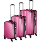 Reiskofferset met harde schaal 3 -delig - pink, Sieraden, Tassen en Uiterlijk, Uiterlijk | Cosmetica en Make-up, Verzenden, Nieuw