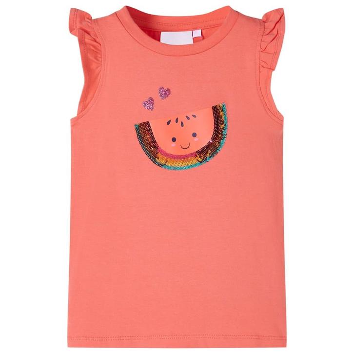 vidaXL Kindershirt met ruches aan de mouwen 128, Kinderen en Baby's, Kinderkleding | Overige, Nieuw, Verzenden
