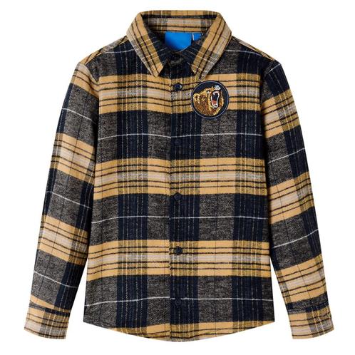 vidaXL Kindershirt geruit 92 geel en zwart, Kinderen en Baby's, Kinderkleding | Overige, Nieuw, Verzenden