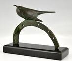 André Vincent Becquerel - sculptuur, Art Deco vogel op