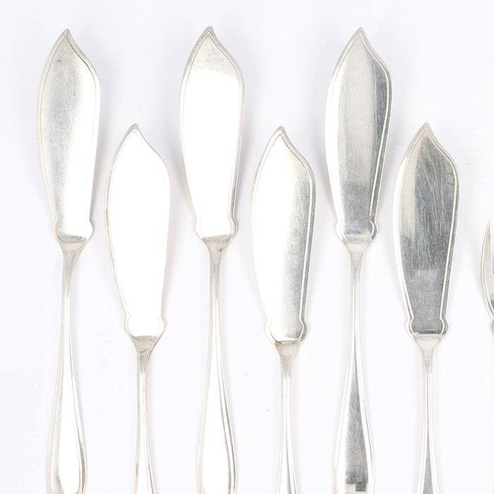 Gerritsen & Van Kempen, Hollands Puntfilet - Visbestekset, Antiek en Kunst, Antiek | Goud en Zilver