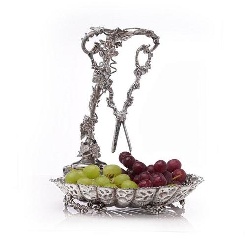 Antique Victorian Sterling Silver Grape Dish with Grape, Antiek en Kunst, Antiek | Goud en Zilver