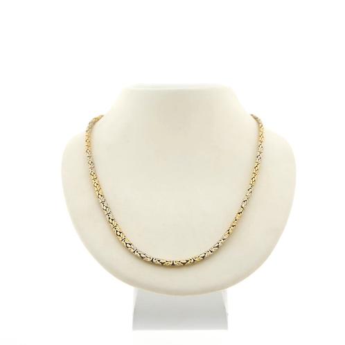 Bicolor gouden koningsketting | 47,5 cm (solide ketting), Sieraden, Tassen en Uiterlijk, Kettingen, Overige kleuren, Gebruikt