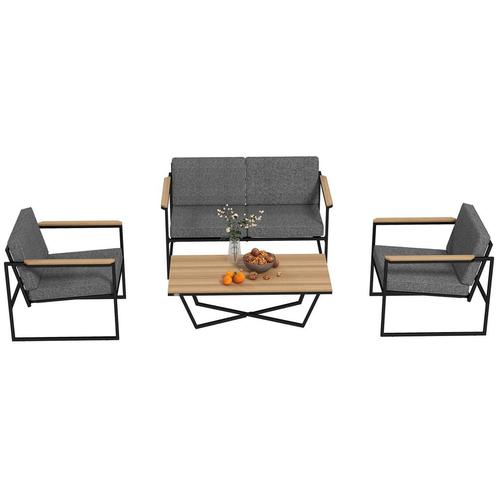 TRUUSK Tuinmeubelset 4 Personen Weerbestendig Balkonmeubelse, Tuin en Terras, Overige Tuin en Terras, Nieuw, Verzenden