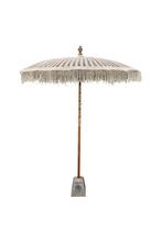 Balinese Parasol houten steel rond 250 cm macrame, Tuin en Terras, Parasols, Verzenden, Nieuw