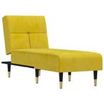 Chaise longue fluweel geel (Poef, Stoelen, Interieur), Verzenden