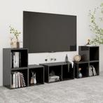 vidaXL 6-delige Tv-meubelset bewerkt hout hoogglans grijs, Huis en Inrichting, Kasten | Televisiemeubels, Minder dan 50 cm, Verzenden