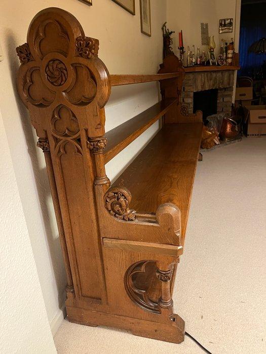 Boekenkast - Eik - Kerkbank met origineel, Antiek en Kunst, Antiek | Overige Antiek