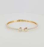 Armband - 18 karaat Geel goud, Gepolijst rhodium - 1.38ct., Sieraden, Tassen en Uiterlijk, Armbanden, Nieuw