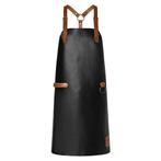 GGM Gastro | KARLOWSKY | Leren Slabbenschort X-Style - Zwart, Verzenden, Nieuw, Zwart, Schort