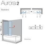 Aanbieding: Badklapwand Novellini Aurora 2 delig 120x150cm, Ophalen of Verzenden, Nieuw