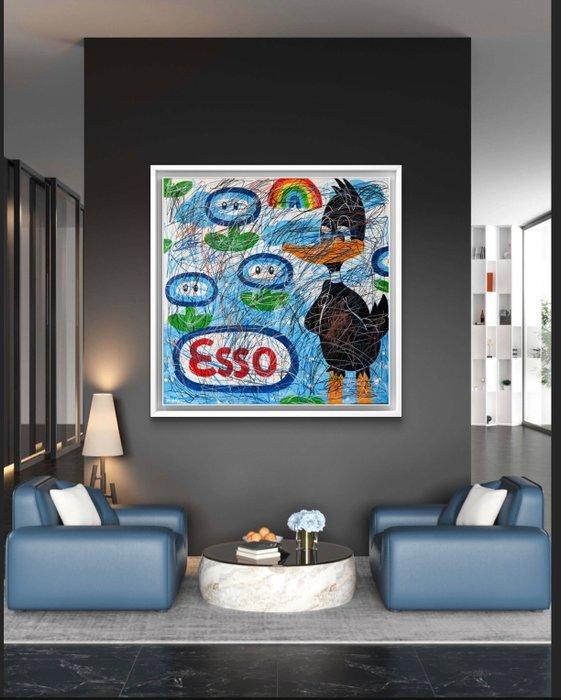 JOHANNE 8 (1974) - Industrial Tsunami against ice Flowers, Antiek en Kunst, Kunst | Schilderijen | Modern