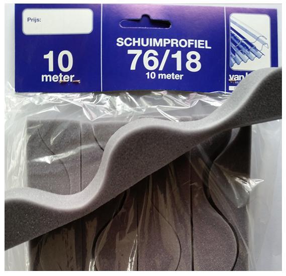 10 meter schuimprofiel voor golfplaat op rol en typ H 76/18, Doe-het-zelf en Verbouw, Glas en Ramen, Verzenden