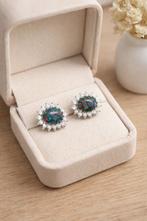 Elegante 925 Zilveren Oorbellen met Natuurlijke Opaal Triple, Overige kleuren, Verzenden, Nieuw, Met edelsteen