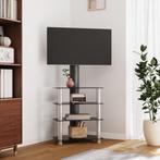 Tv-standaard hoek 4-laags voor 32-70 inch zwart en zilver..., Nieuw, Verzenden