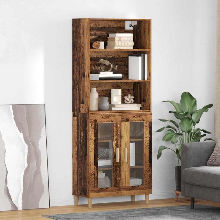 vidaXL buffetkast Oud Hout 69,5 x 32,5 x 180 cm Bewerkt hout, Huis en Inrichting, Kasten | Buffetkasten, Nieuw, Minder dan 50 cm