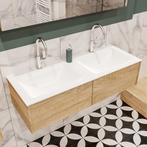 MONDIAZ LUSH 120 badmeubel washed oak 2 lades wastafel, Ophalen of Verzenden, Nieuw, Bad