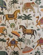 Aziatisch weefsel met kamelen en olifanten - Natuurlijk