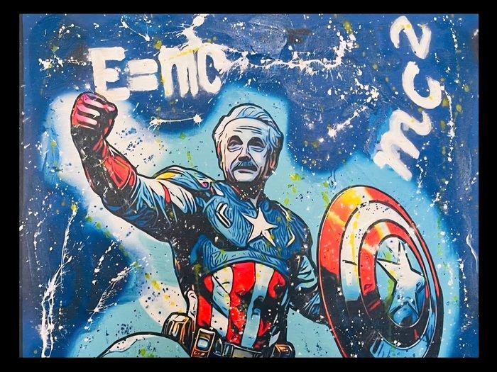 Joaquim Falco (XX) - Einstein Captain America, Antiek en Kunst, Kunst | Schilderijen | Modern