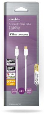 Nedis USB 2.0 Kabel USB-C Male naar Lightning 8 Pins-2M, Ophalen of Verzenden, Nieuw