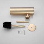 Toiletborstelhouder BWS Brass met Wandhouder Geborsteld Mat, Ophalen of Verzenden, Nieuw