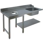 Aanvoertafel (Links) | RVS | 1 Spoelbak (Rechts) + Afvalgat, Verzenden, Nieuw in verpakking