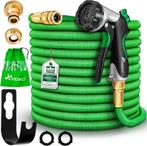 TRESKO® Premium Tuinslang 30m - Uitrekbare Tuinslang - Groen, Verzenden, Nieuw