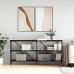 vidaXL Wandtafel 160x30x75 cm bewerkt hout en ijzer bruin, Verzenden, Nieuw