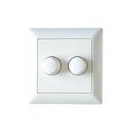 Afdekraam inclusief dubbele draaiknop LED Dimmer - Wit -, Ophalen of Verzenden, Nieuw, Schakelaar