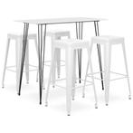 vidaXL 5-delige Barset wit, Verzenden, Nieuw