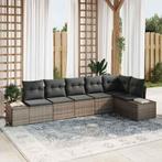 vidaXL Tuin Sofa Set met kussen 6 pcs Grijs poly rattan, Verzenden, Nieuw, Rotan