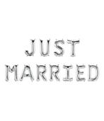 Zilveren Ballonnen Set Just Married 1,9m, Verzenden, Nieuw