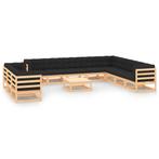 vidaXL 12-delige Loungeset met antracietkleurige kussens, Tuin en Terras, Tuinsets en Loungesets, Verzenden, Nieuw, Loungeset