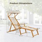 2dekans | Coast Berkenhouten Opvouwbare Strandligstoel met, Ophalen of Verzenden, Zo goed als nieuw