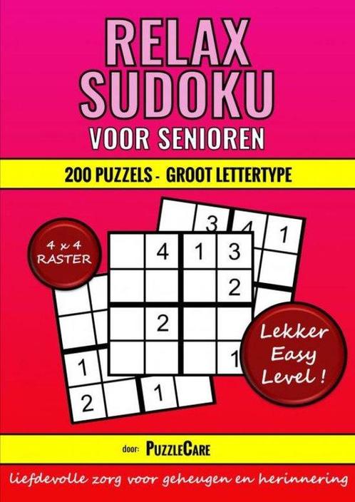 9789403702568 Sudoku Relax voor Senioren 4x4 Raster - 200..., Boeken, Gezondheid, Dieet en Voeding, Nieuw, Verzenden