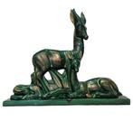 Charles Lemanceau - Beeld, 3 gazelles in het gras - 44.5 cm, Antiek en Kunst