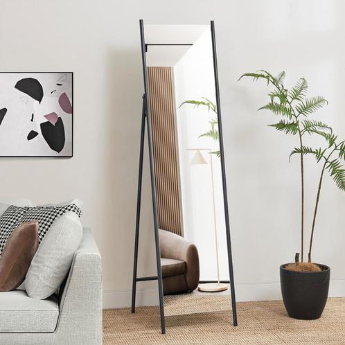 [en.casa] Spiegel vrijstaand Martano 160x42,5x48,5 cm zwart, Huis en Inrichting, Woonaccessoires | Spiegels, Nieuw, Verzenden