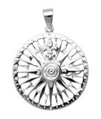Zilveren Kompas met fleur de lis kettinghanger, Verzenden, Nieuw