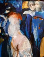 Victoria CHaloupkavia (1953-) - Kissing the lady., Antiek en Kunst, Kunst | Schilderijen | Klassiek