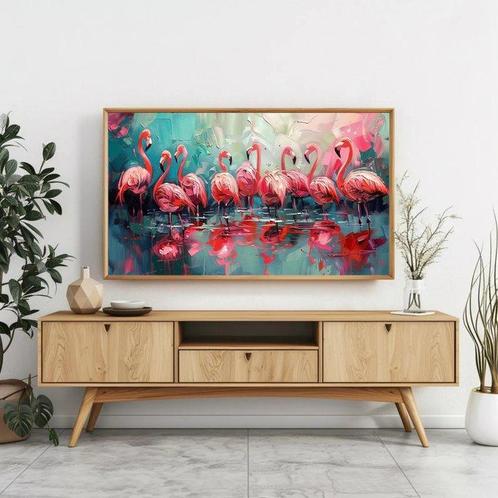 I_KONIQ (1969) - Pink Flamingos - giga size cm 80x 140, Antiek en Kunst, Kunst | Schilderijen | Modern