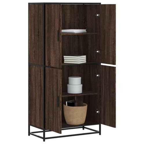 vidaXL buffetkast 68x35x139 cm bewerkt hout bruin, Huis en Inrichting, Kasten | Buffetkasten, 50 tot 75 cm, Nieuw, Overige houtsoorten