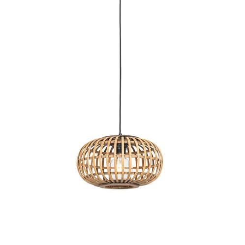 Oosterse hanglamp bamboe 32 cm - Amira, Huis en Inrichting, Lampen | Hanglampen, Nieuw, 75 cm of meer