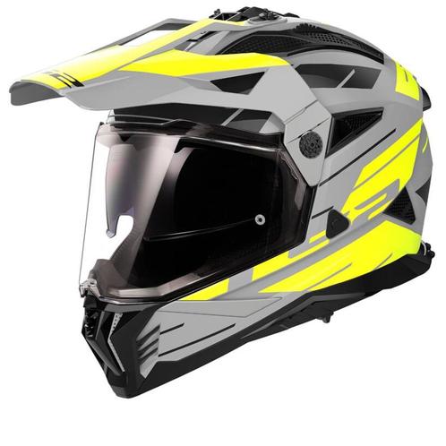 LS2 MX702 Pioneer II Namib Mat Grijs Fluo Geel Adventure, Motoren, Kleding | Motorhelmen, Offroadhelm, Heren, XXL, Nieuw met kaartje